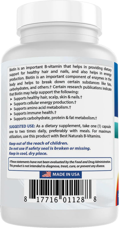 Best Naturals High Strength Biotin 10,000 mcg, 200 Capsules