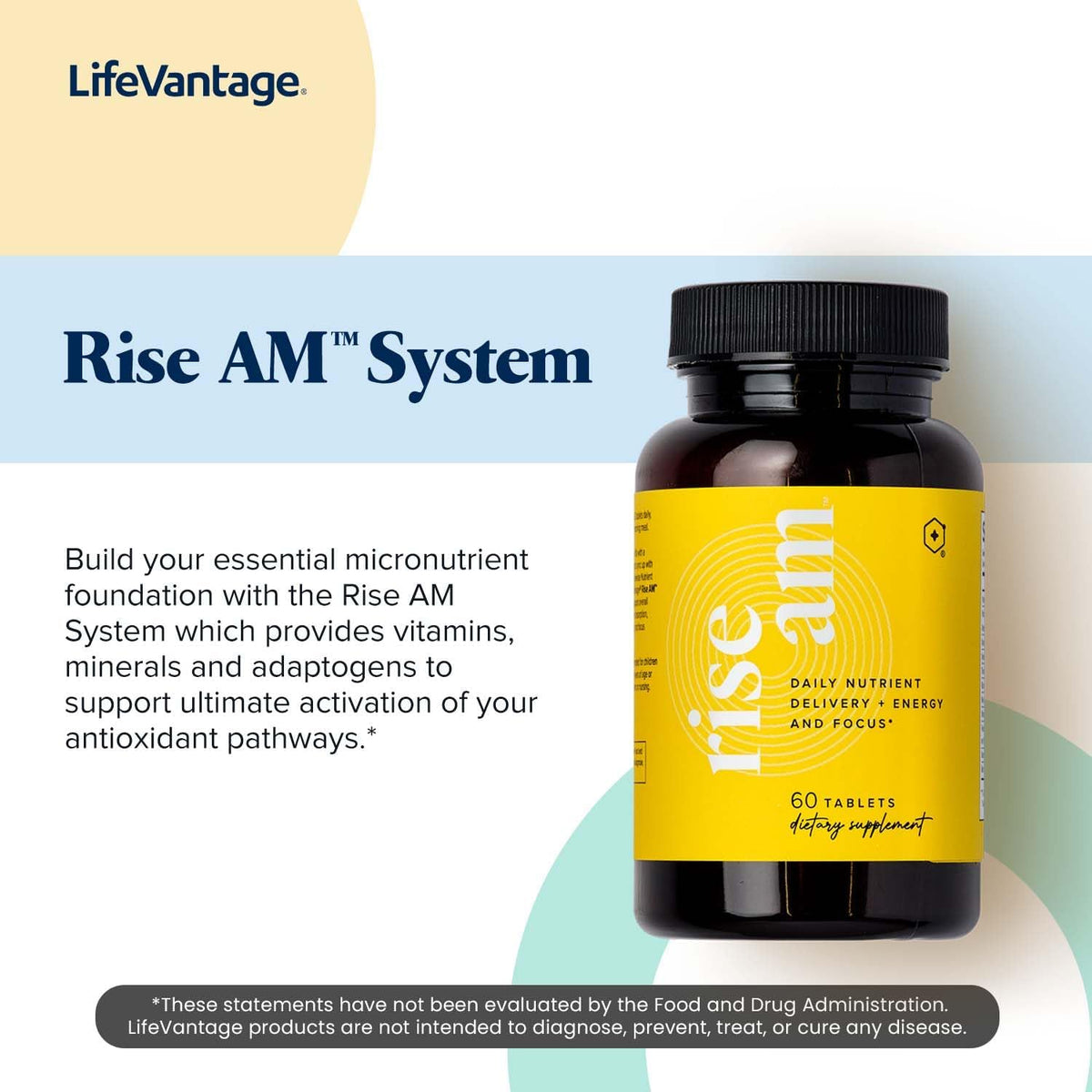 LifeVantage Rise AM - Advanced – Calcium: Essential for strong bones and teeth, muscle function, and nerve – Image 3