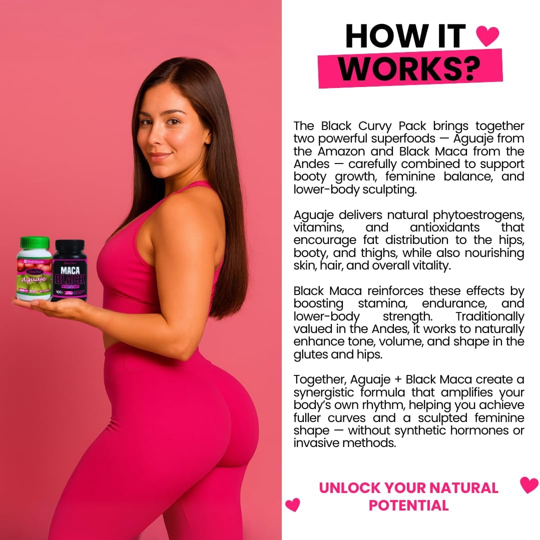 Maximum Booty Growth – Aguaje + Black Maca Capsules for Women – Glute Volume Enhancer - görsel 4
