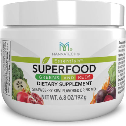 Mannatech Superfood Greens and Reds, Strawberry & Kiwi, 192g