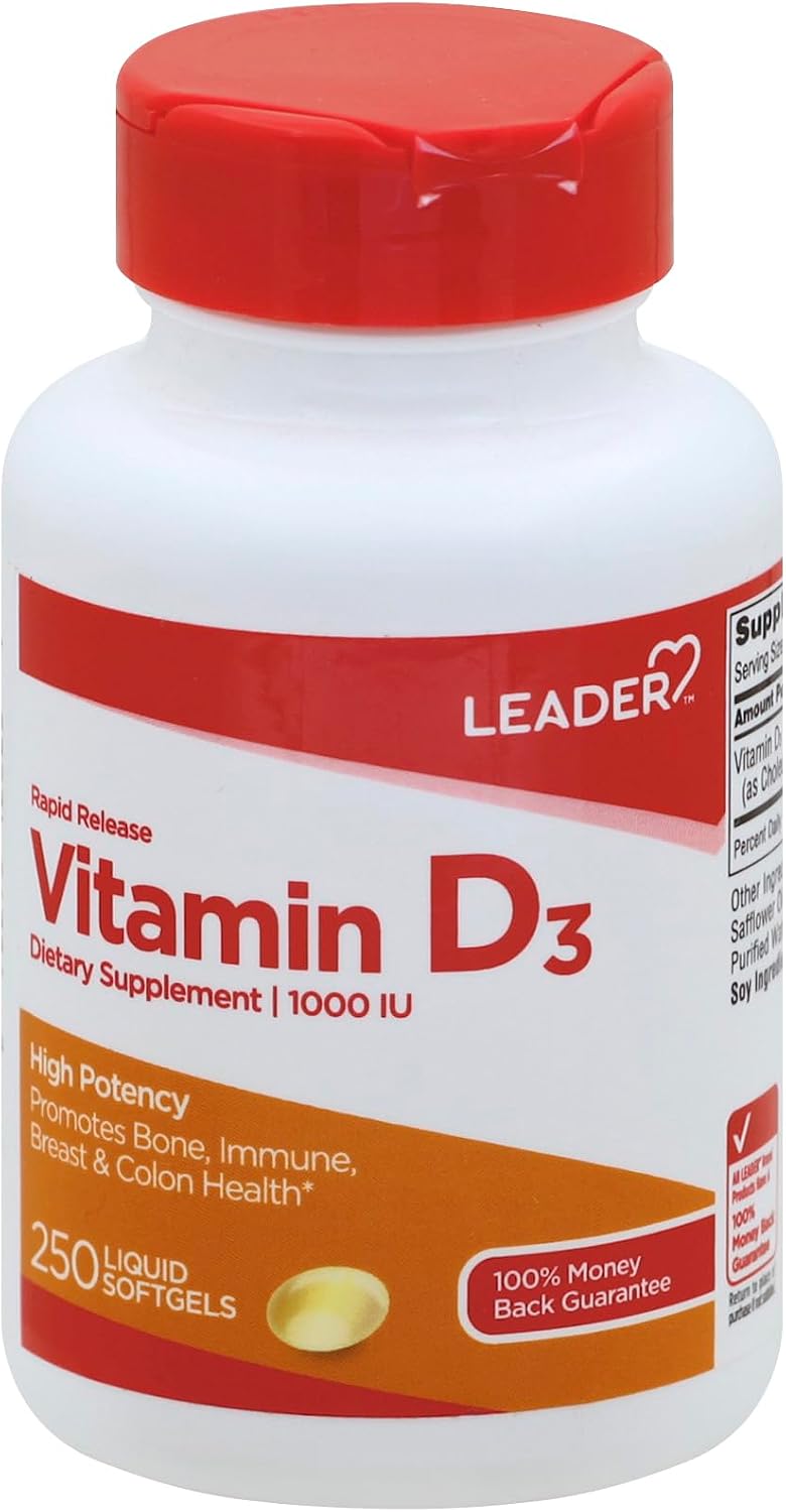 Leader Vitamin D 1000 IU Softgels, 250 Softgels - görsel 1