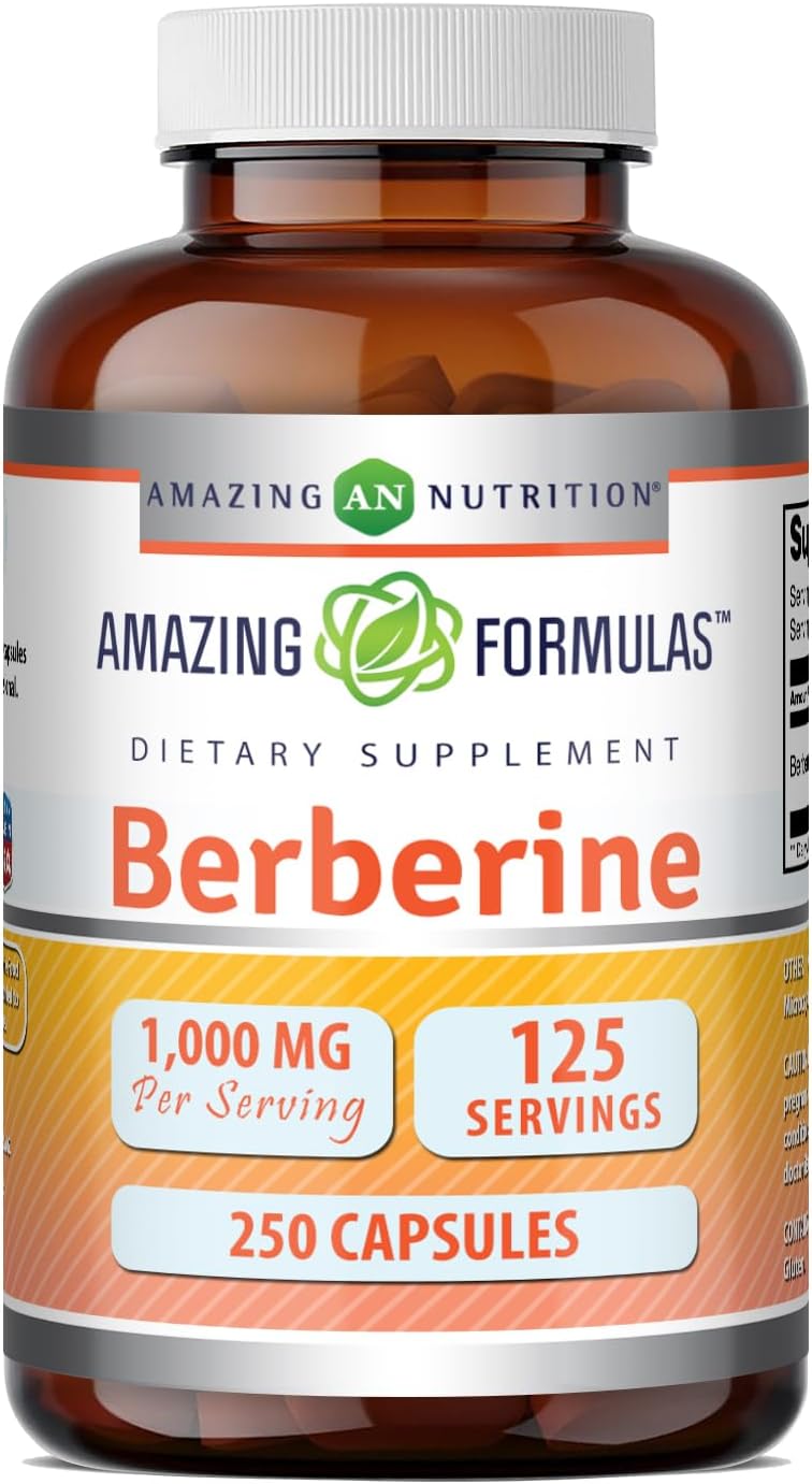 Amazing Formulae Berberine 1000mg (2 Capsules Per Serving) Supplement, 120 Capsules (2-Pack) – Non-GMO, Gluten-free - görsel 4