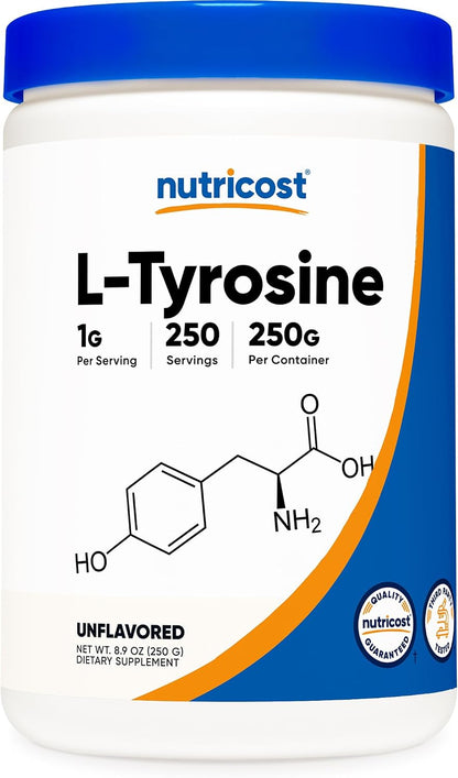 Nutricost L-Tyrosine Powder 100g (100 Servings) - 1g per Serving
