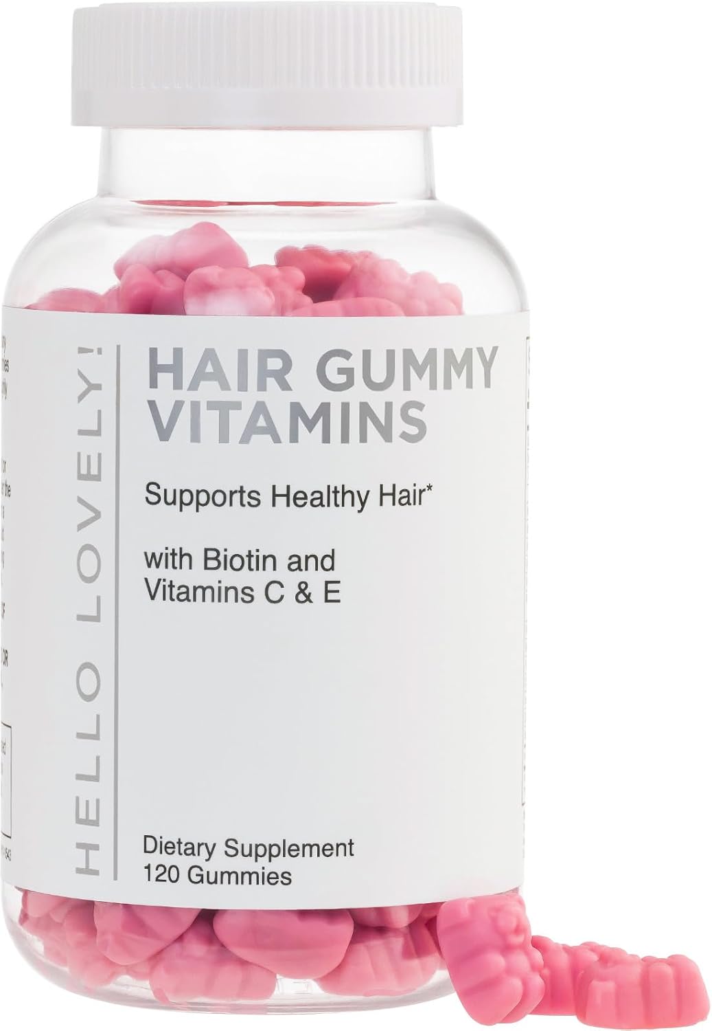 Hair Vitamin Gummies with Biotin – Vitamins E, C & Zinc for Normal Hair and Skin, Premium Vegetarian & Non-GMO – Natural Support for Healthy-Looking Hair, Skin & Nails – 120 Gummy Bears - görsel 1