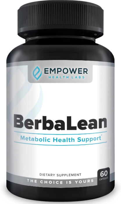 Empower Health BerbaLean - Berberine and Hydrochloric Acid Supplement for Metabolism and Digestive Support, 60 Capsules