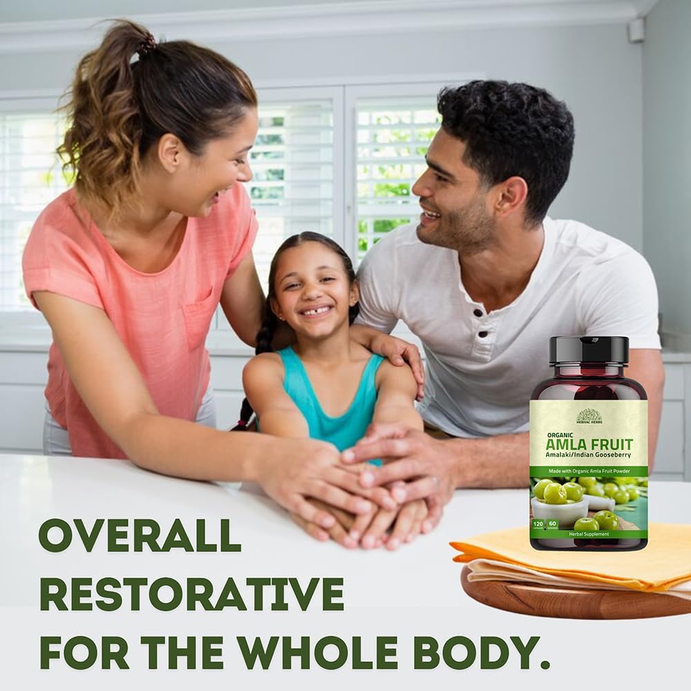 Amla Capsules (Phyllanthus Emblica) – Amalaki Amla 120 Capsules | Natural Antioxidant Superfood | Herbal Supplement Made with Organic Amla Fruit Powder - görsel 7