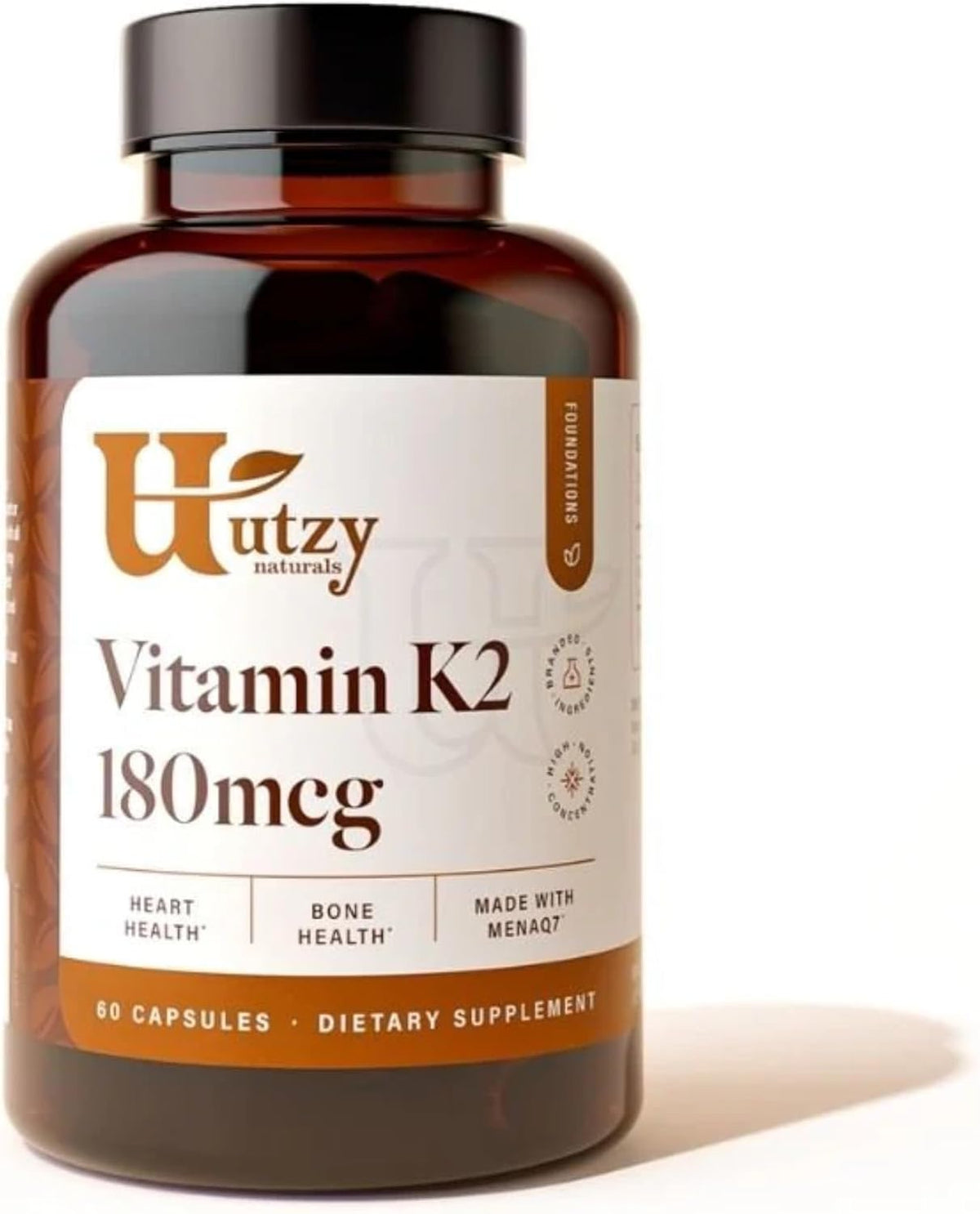 Utzy Naturals Vitamin K2 - 180 mcg MenaQ7 - 60 Capsules - görsel 1