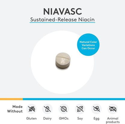 XYMOGEN NiaVasc - Sustained-Release Niacin 500 mg - 120 Capsules