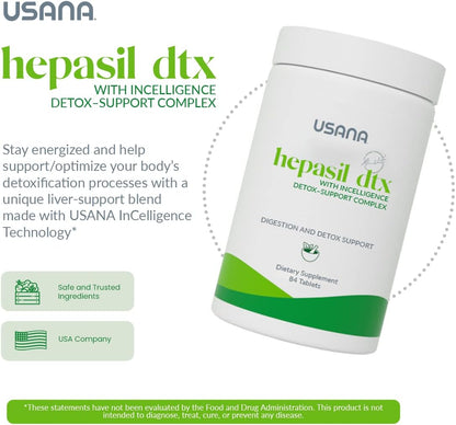 USANA Hepasil DTX with InCelligence – Liver Support Complex – 84 Tablets (28-Day Supply)