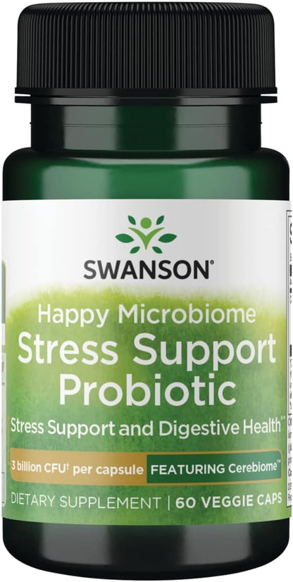Swanson Stress Support Prob with Cerebiome – 60 Vegetarian Capsules