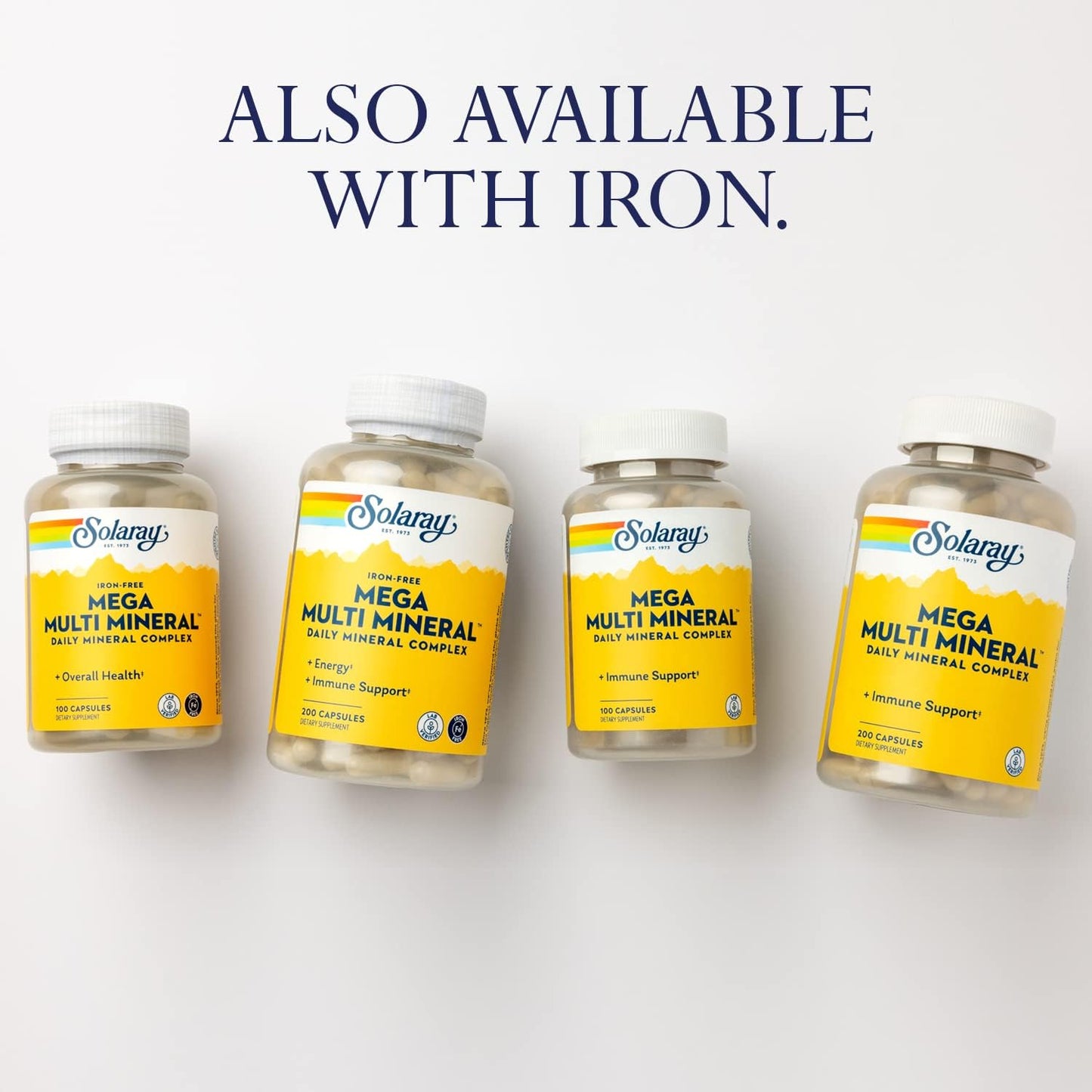 SOLARAY Mega Multi Mineral Daily Complex - Iron-Free Multi-Mineral Supplement with Trace Minerals - 100 Vegan Capsules - görsel 8