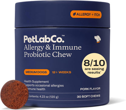 PetLab Co. Allergy & Immune Daily Probiotics for Dogs – 30 Chews for Small Dogs