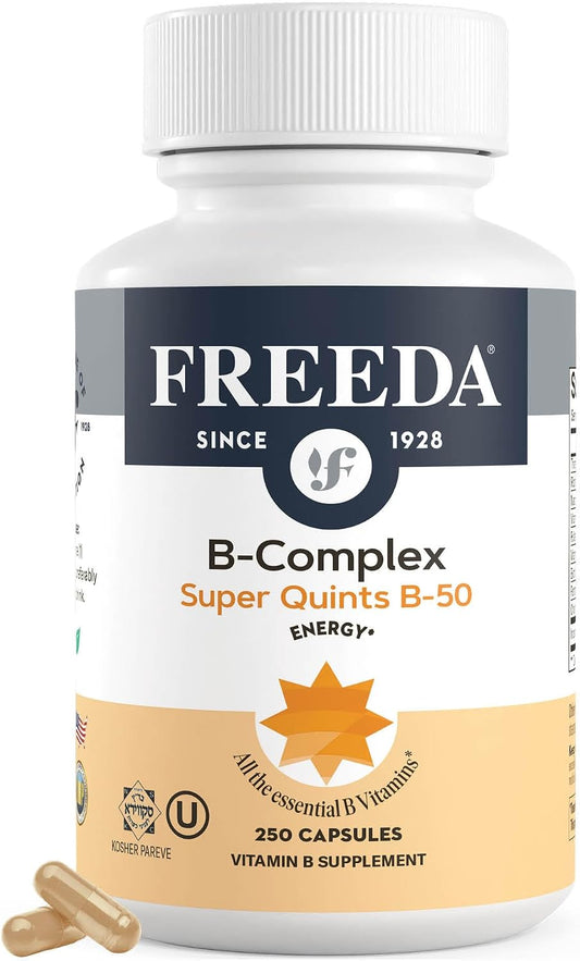 FREEDA B-Complex Capsules – Super Quints B-50 – 250 Capsules