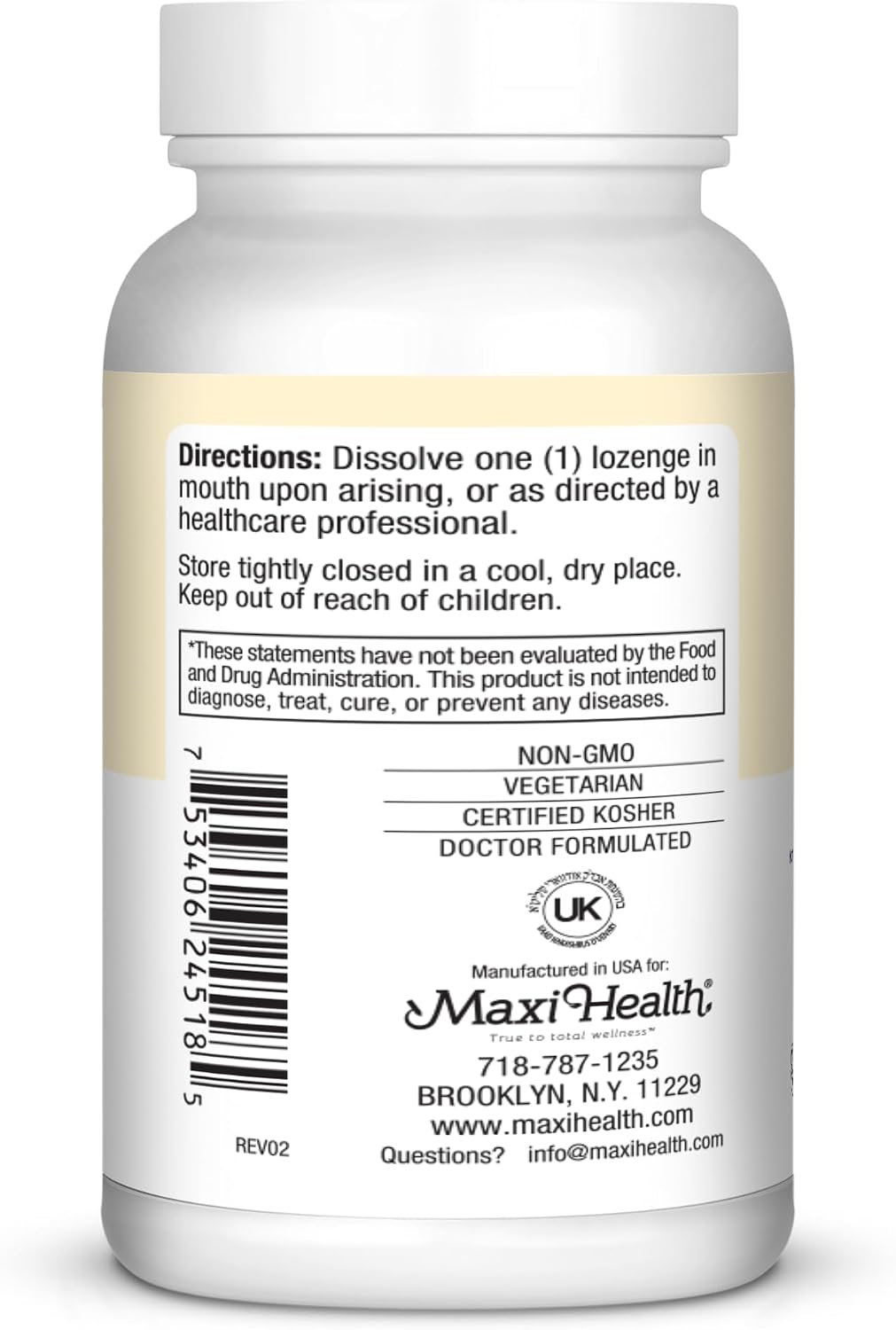 Maxi Health Triple B Lozenges - Vitamin B12 & B6 & Biotin - Strawberry Flavour - 180 Chewies - Kosher - görsel 3