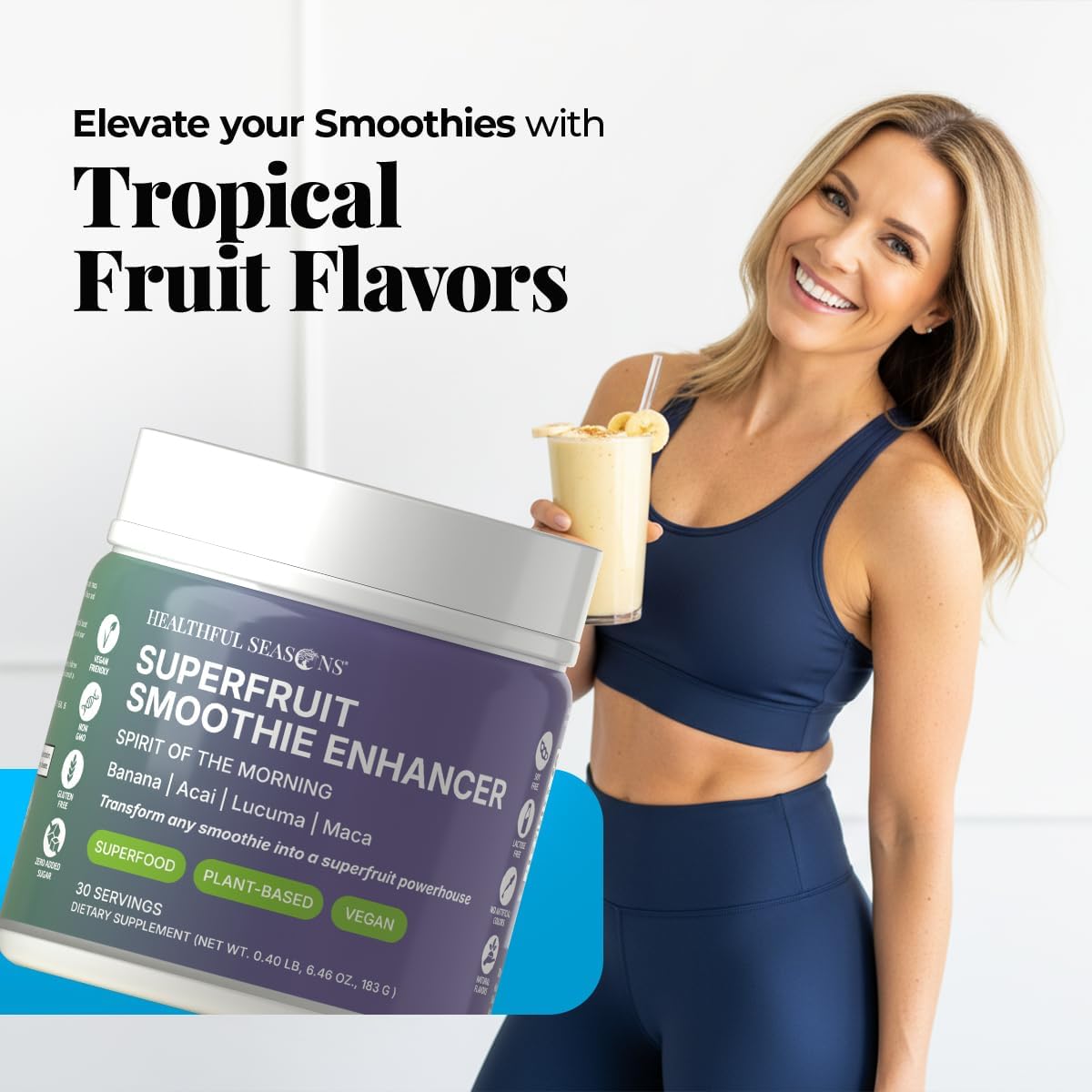 Healthful Seasons Superfood Smoothie Mix with Açaí Berries, Lucuma, Maca Root and Banana - görsel 2