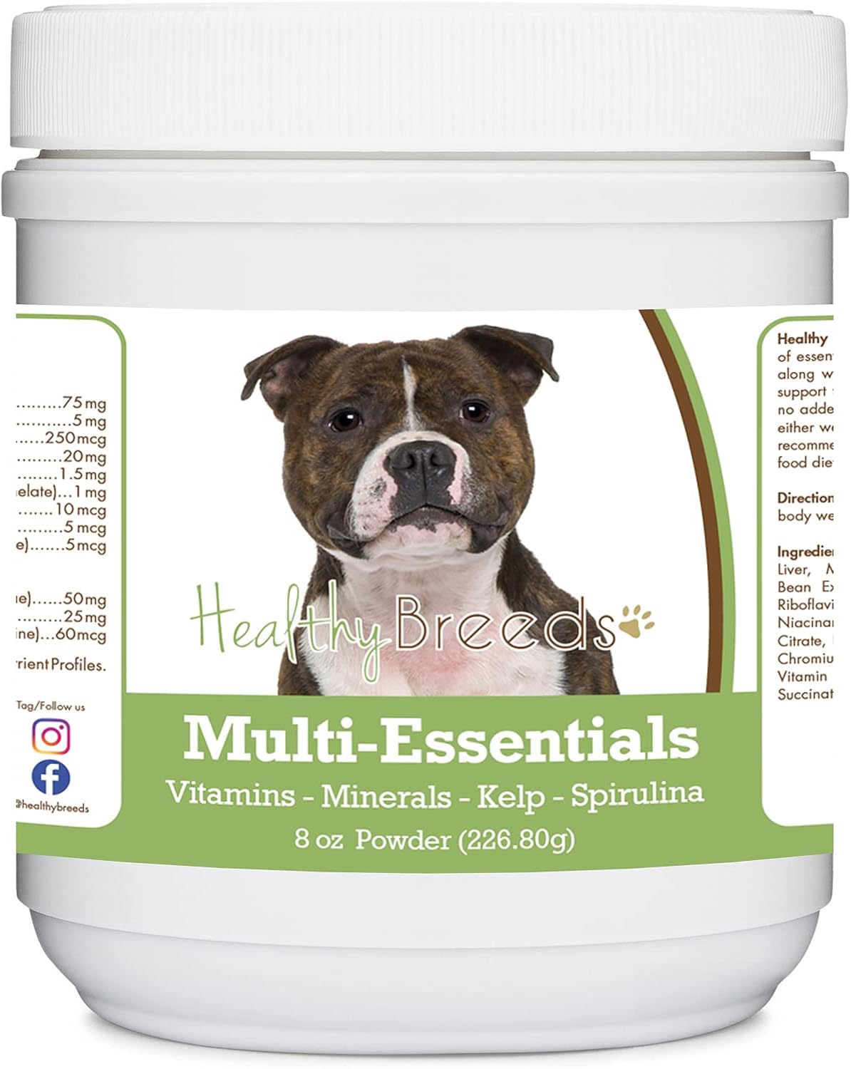 Healthy Breeds Staffordshire Bull Terrier Multi-Essentials Powder for Dogs - Complete Vitamins, Minerals & Antioxidants - 227 g (8 oz) - görsel 1