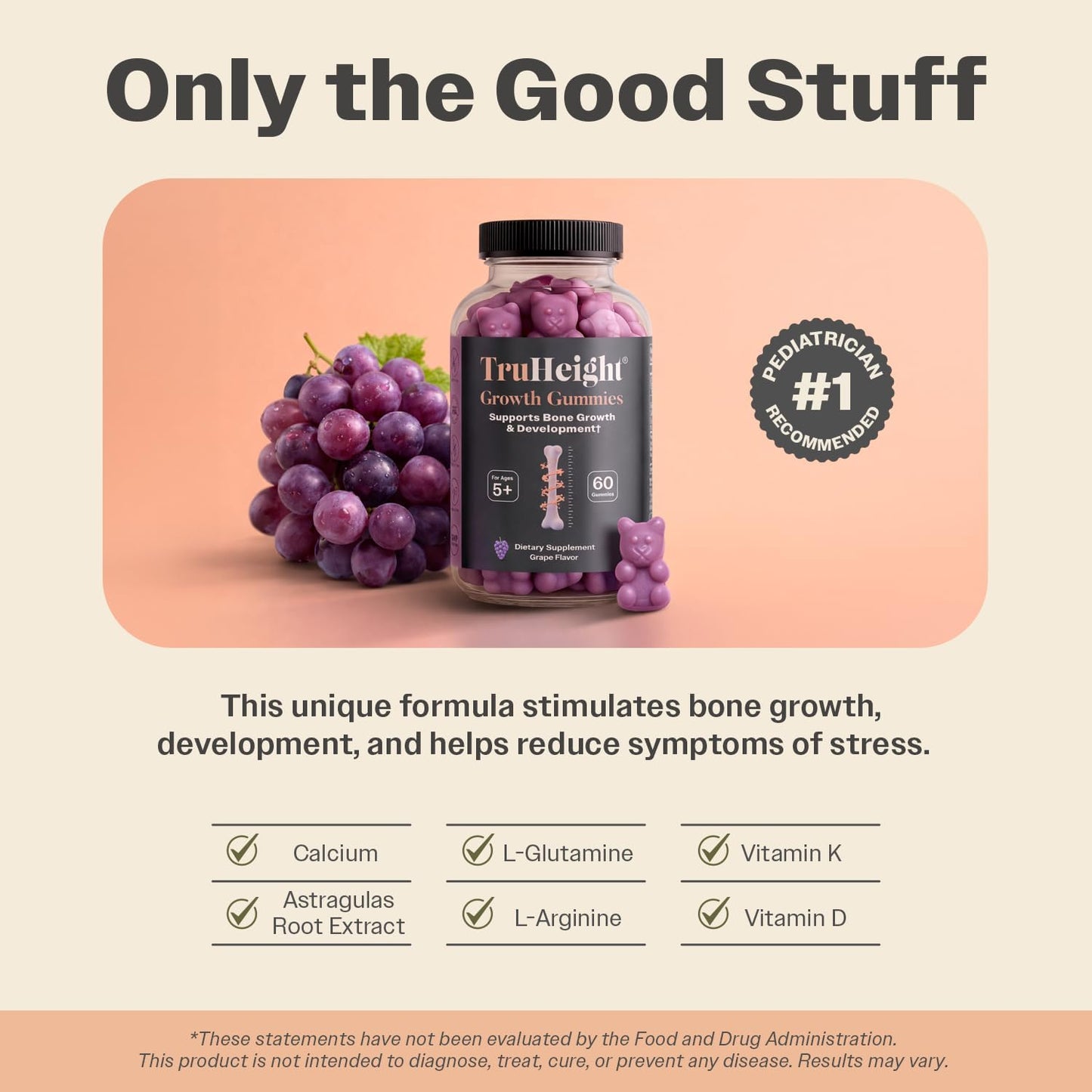 TruHeight Growth Gummies (Grape) - Natural Growth Supplement for Children & Teens - görsel 4