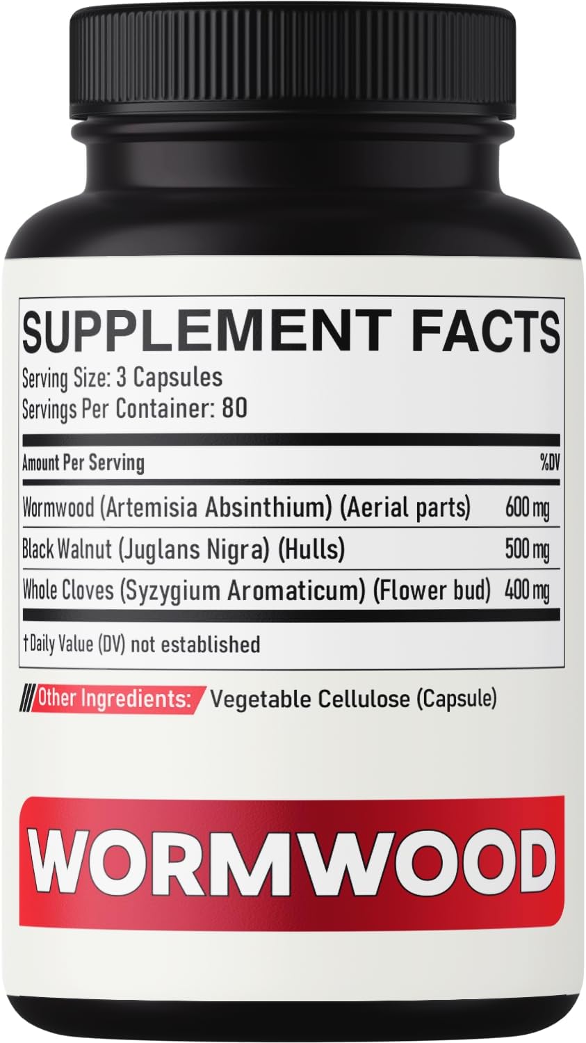 DEDICAD Sweet Wormwood Capsules 1500mg with Black Walnut & Cloves - 240 Vegan Capsules - görsel 7