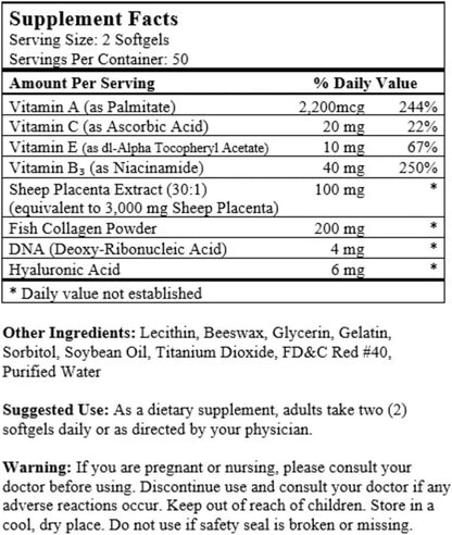 Sheep Placenta Complex 100 Capsules – Pack of 8