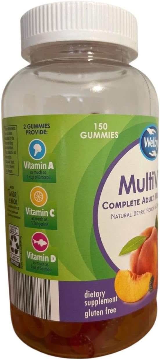 Generic Multivite Complete Adult Multivitamin Gummies - Natural Berry, Peach and Orange Flavours - Gluten-free - 150 Gummies – Image 4