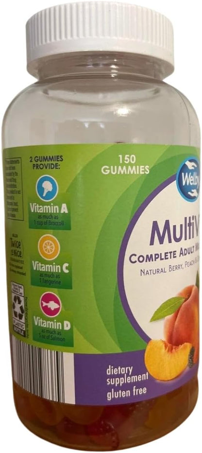 Generic Multivite Complete Adult Multivitamin Gummies - Natural Berry, Peach and Orange Flavours - Gluten-free - 150 Gummies – Image 4