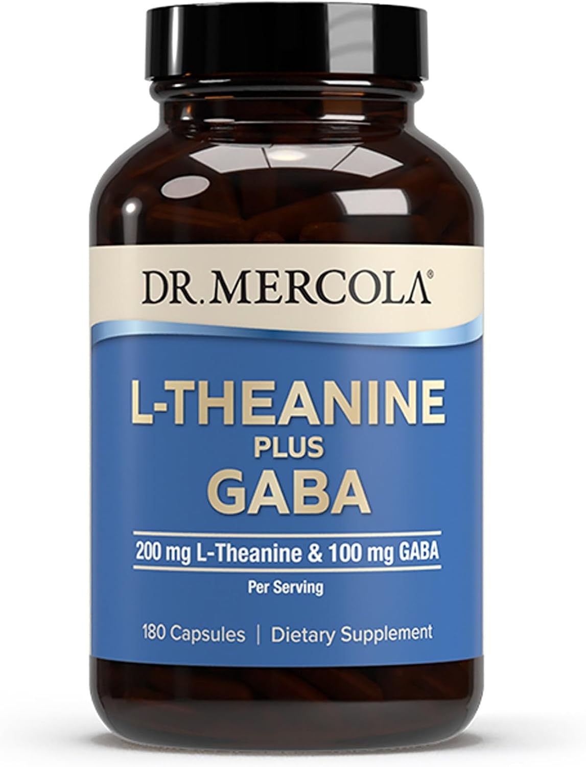 Dr. Mercola L-Theanine Plus GABA - 200 mg L-Theanine & 100 mg GABA - 60 Capsules - görsel 8