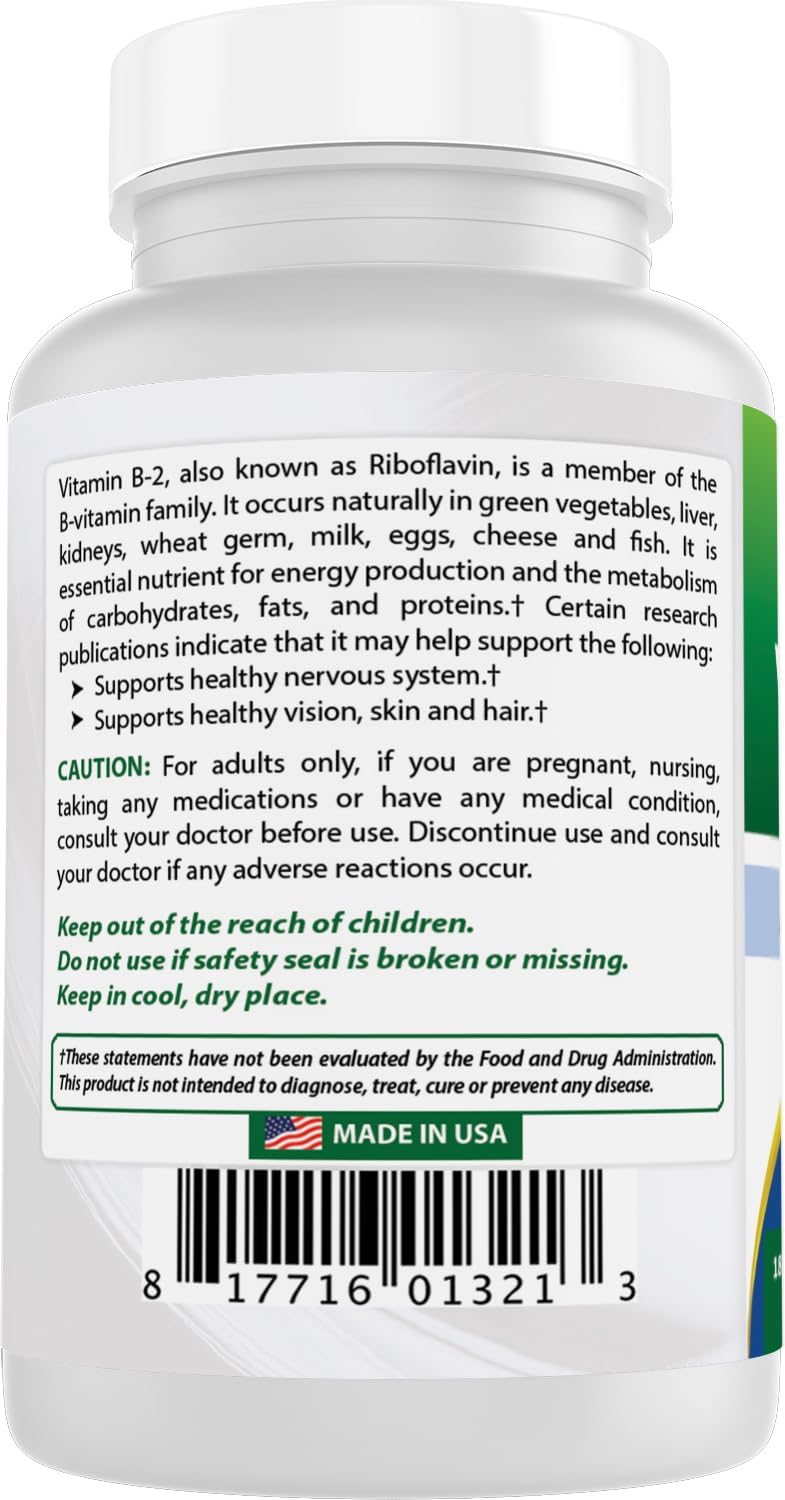Best Naturals Vitamin B2 (Riboflavin) 100 mg 180 Tablets - Premium Formula - görsel 7
