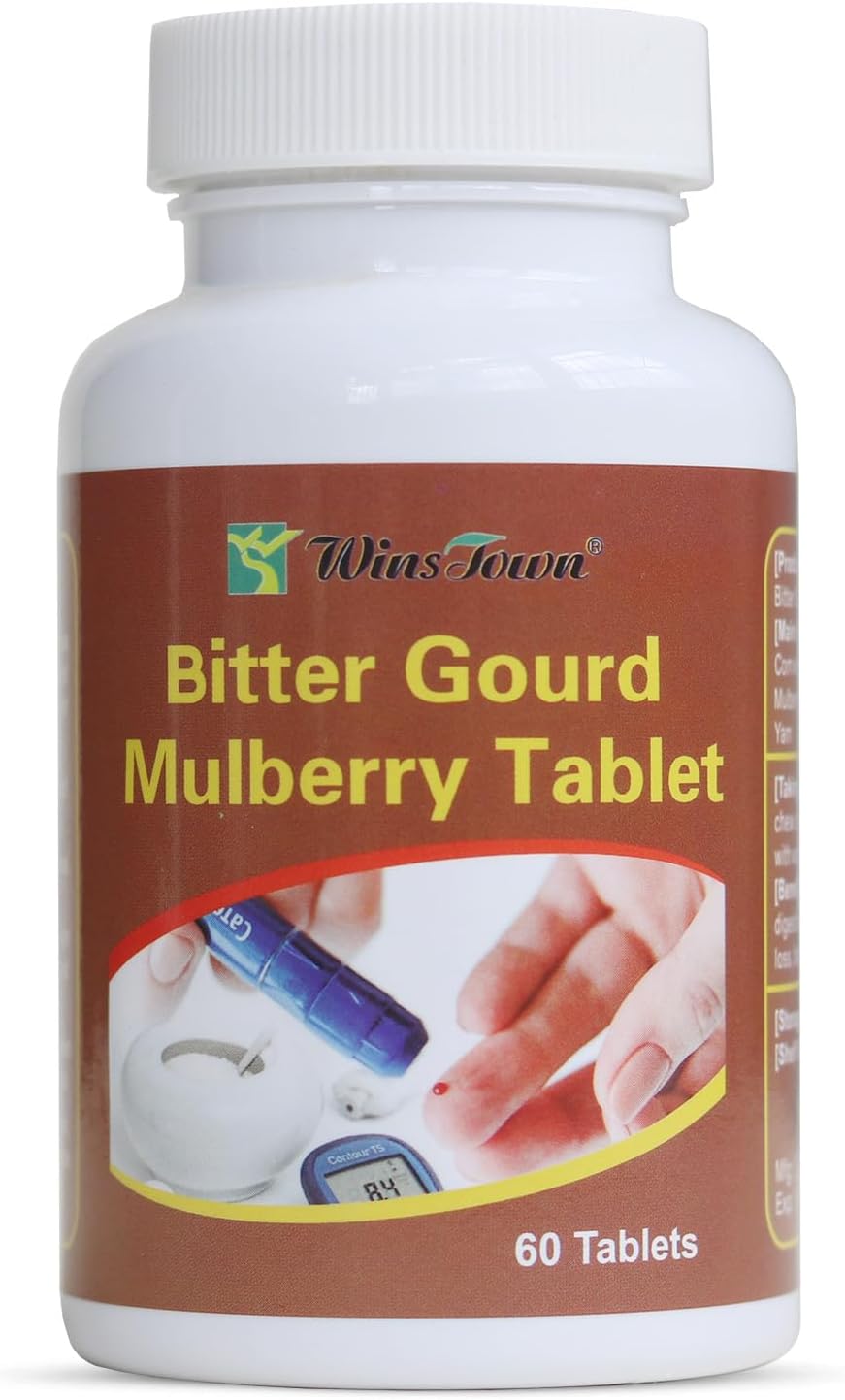 Wins Town Bitter Gourd Mulberry Tablet for Cardiovascular Health Support, Natural Food Supplement, 60 Tablets - görsel 1