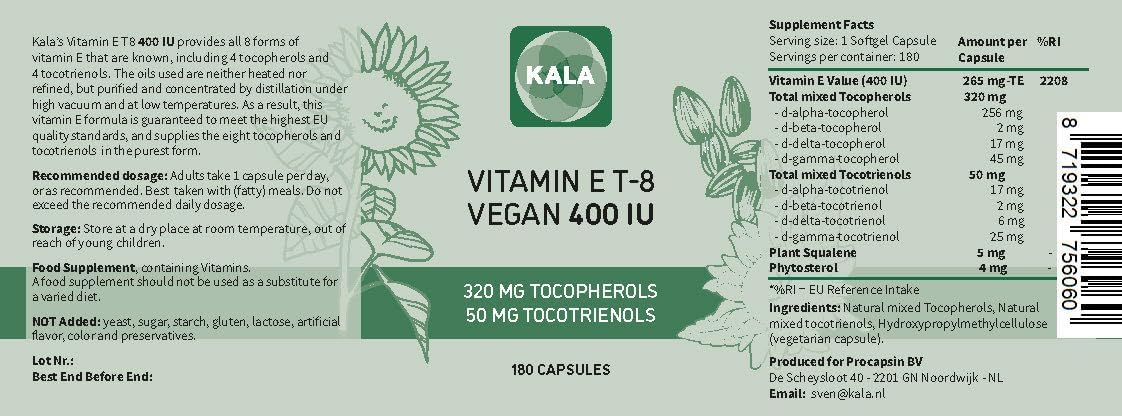Vitamin E - All 8 Tocopherols and Tocotrienols 400 IU Vegan - görsel 2