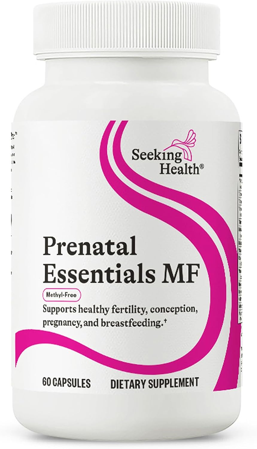 Seeking Health Prenatal Essentials MF - Methyl-Free Prenatal Vitamins with D3, K2, Zinc, and B12 - 60 Vegetarian Capsules - görsel 1