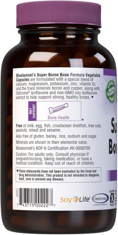 Bluebonnet Super Boron Bone Formula Vegetarian Capsules, 240 Capsules