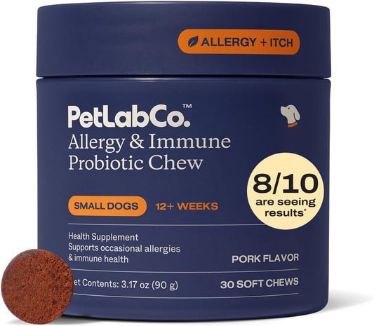 PetLab Co. Allergy & Immune Daily Probiotics for Dogs – 30 Chews for Small Dogs