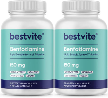BESTVITE Benfotiamine 150mg - 360 Vegetarian Capsules