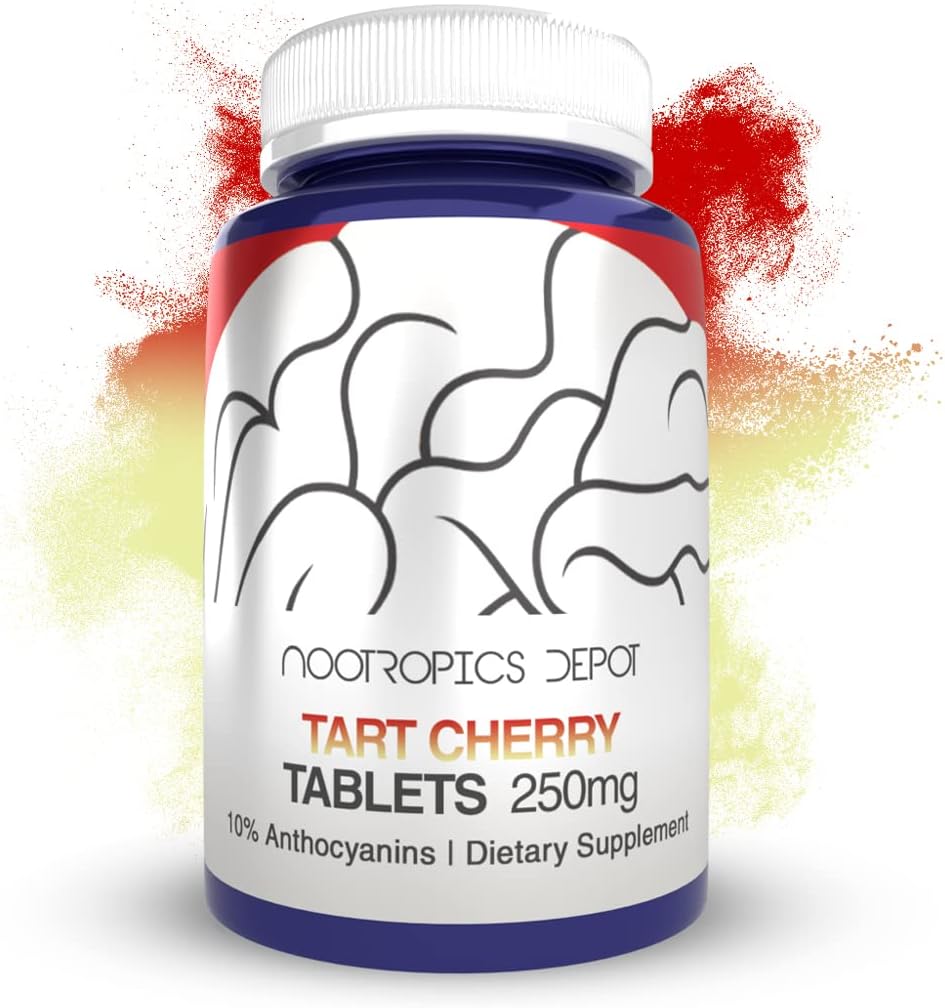 Nootropics Depot Tart Cherry Extract Tablets – 250mg (60 Count) - görsel 1