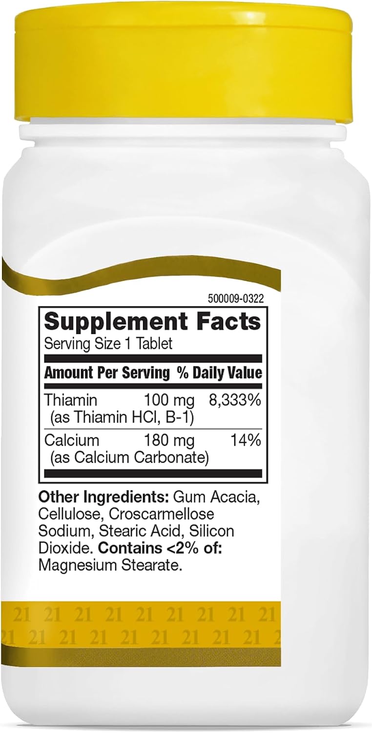 21st Century Vitamin B1 100mg Tablets (3-Pack) - görsel 5