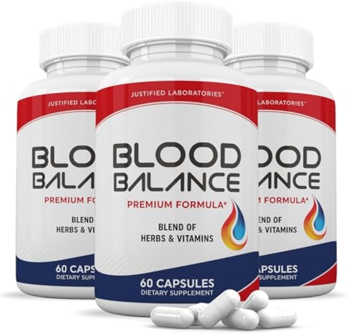 Justified Laboratories Blood Balance - 60 Capsules, Pack of 3 - Advanced Circulatory Support Formula with Herbs & Vitamins - 90 Servings - görsel 1