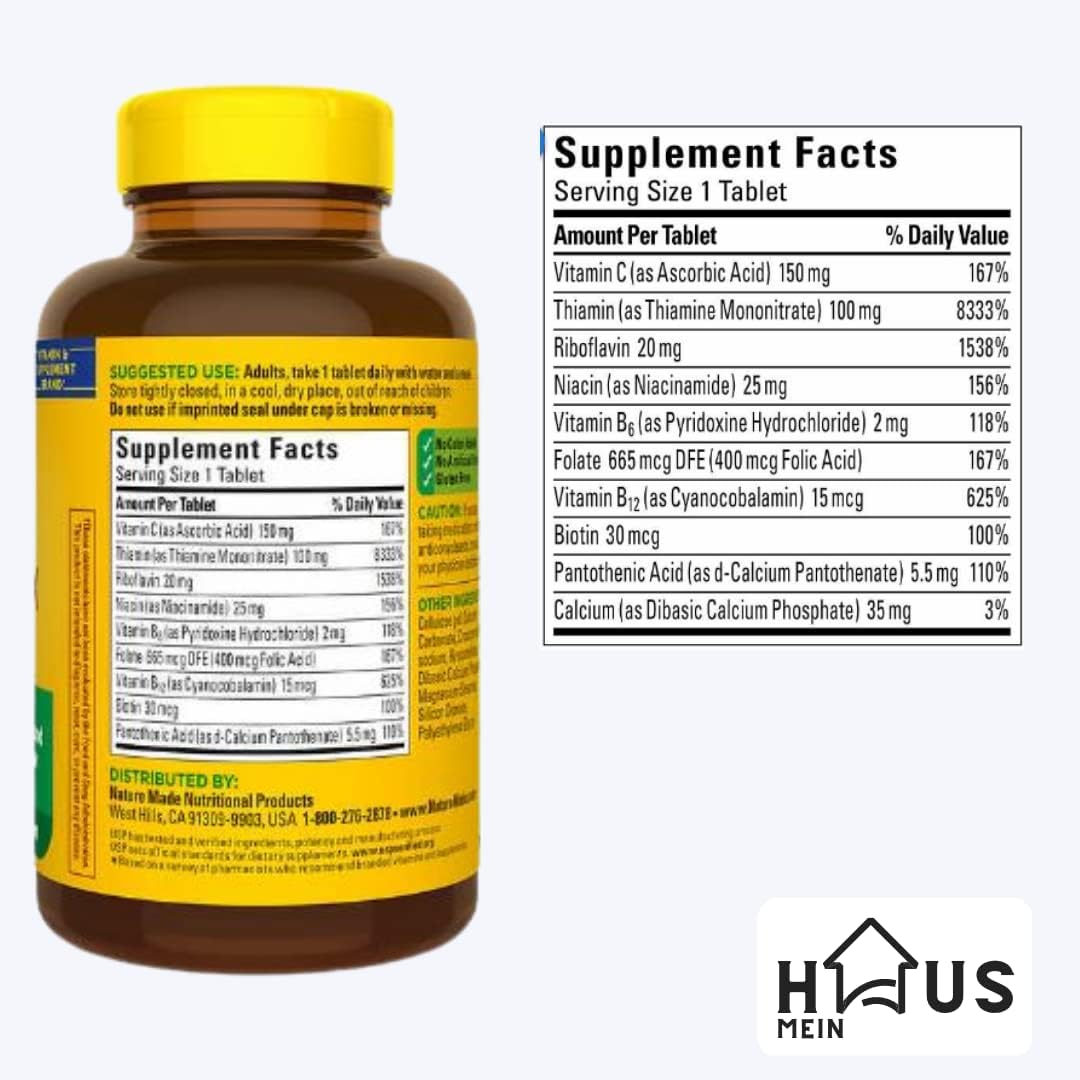 Nature Made Super B Energy Complex – B-Complex Food Supplement, 460 Tablets - görsel 5