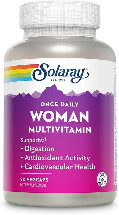 SOLARAY Once Daily High Energy Multivitamin - Vitamin C, D, B12 - 180 VegCaps