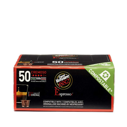Caffe Vergnano Cremoso Capsules Compatible with Nespresso OriginalLine Machines - 50 Pack