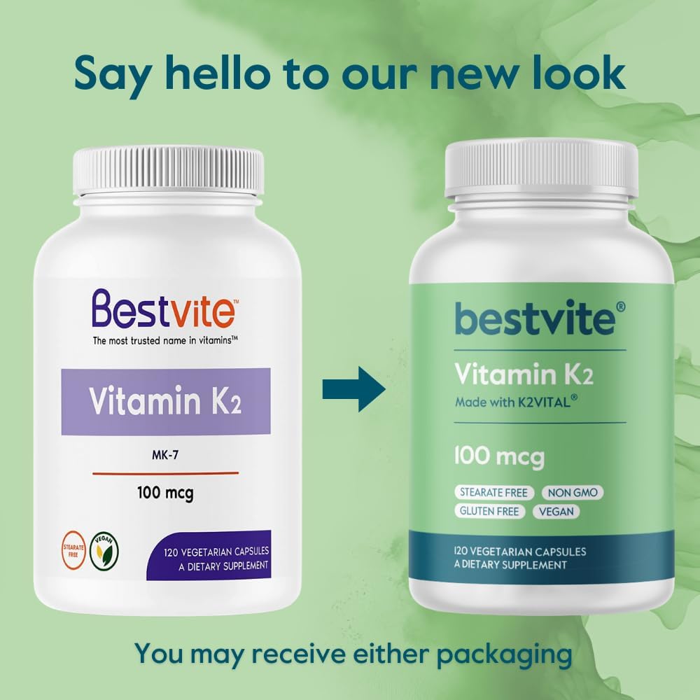 BESTVITE Vitamin K2 MK-7 100 mcg - 240 Vegetarian Capsules - görsel 7