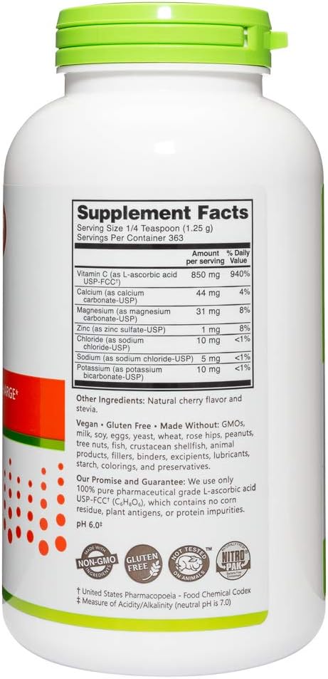 NutriBiotic Cherry Electro-C Vitamin C & Electrolyte Powder, 16 oz - görsel 3
