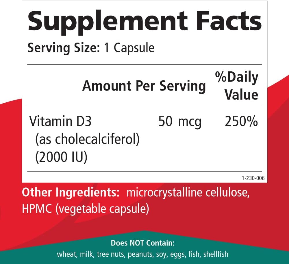 Vitamin D 2000 IU – Immune Support & Bone Health – 30 Veggie Capsules - görsel 5