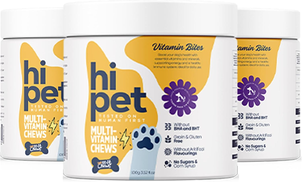 Hi Pet Multivitamin Bites for Dogs - Soft Chews, Supports Immunity & Joint Health, 100g (Pack of 3) - görsel 1