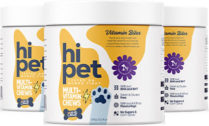 Hi Pet Multivitamin Bites for Dogs - Soft Chews, Supports Immunity & Joint Health, 100g (Pack of 3)