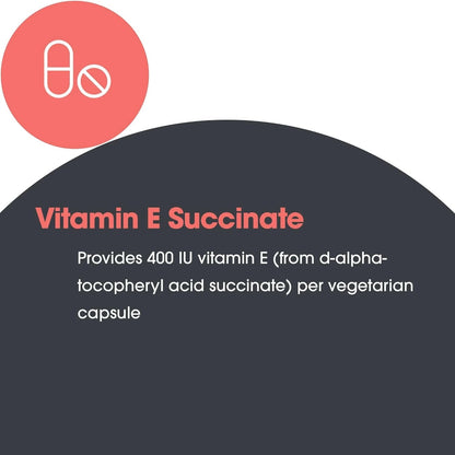 Nutricology Vitamin E Succinate 400 IU - d-Alpha-Tocopheryl Succinate Dry Powder Capsules