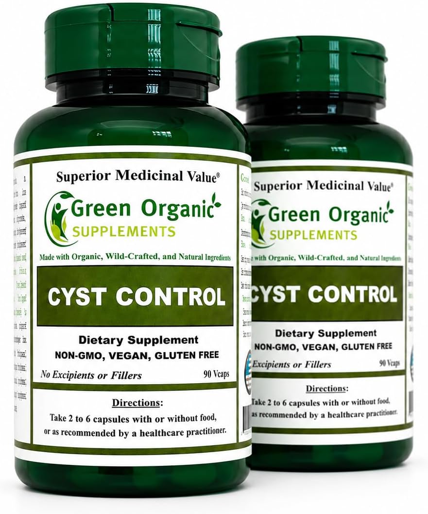Green Organic Supplements Breast Cyst Support, 90 Vegan Capsules, High Absorbability, Non-GMO, Gluten-Free (Pack of 5) - görsel 10