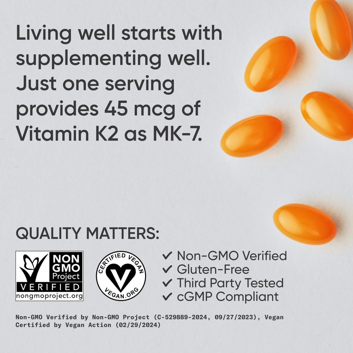 Sports Research Vitamin K2 as MK-7 45mcg – Bone Health: Vitamin K contributes to the maintenance of normal bones.* – Image 4
