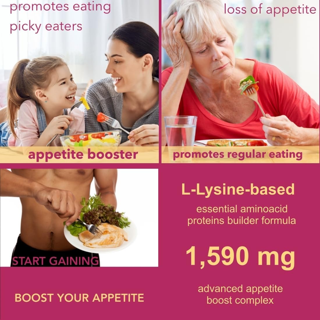 Holistic MD Gainer Gummies for Women Men Elderly and Kids | Clinically Studied Ingredients | 10 in 1 with L-Lysine Gentian Root Vitamin B | Non-GMO Sugar Free Vegan | 60 Count - görsel 3