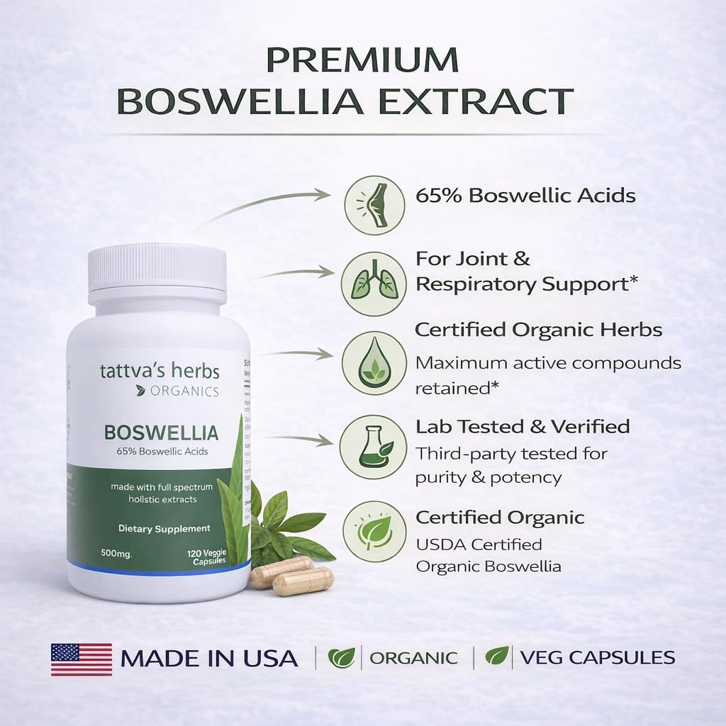Tattva's Herbs CO2 Boswellia Serrata - 500 mg, 240 Veggie Capsules (2-Pack) - görsel 7
