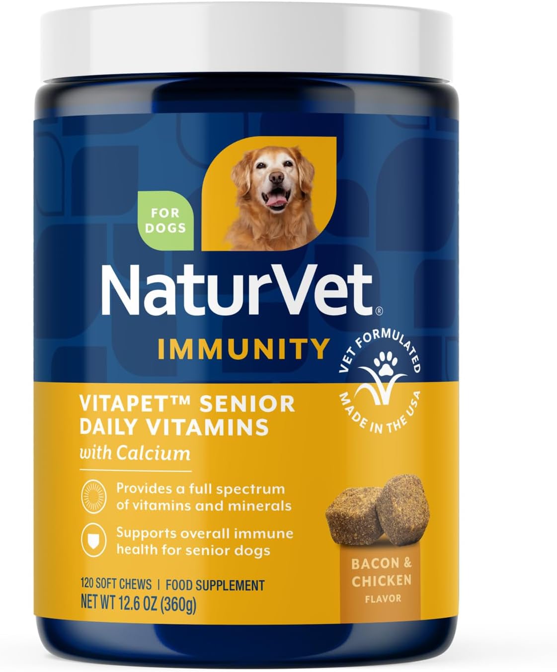 NaturVet VitaPet Senior Daily Vitamins for Senior Dogs – with Glucosamine – 60 Time Release Tablets - görsel 9
